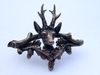 Pin / Hutanstecker Rehbock mit Eichenlaub aus Bronze (MR-001)