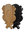 Trophäenschilder für Rehbock 18x9cm geschnitzt Eiche dunkelbraun mit Kieferfach (C071dk)