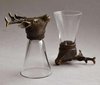 Schnapsglas mit Rehbockkopf aus Bronze Geschenk für Jäger