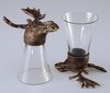 Schnapsglas mit Elchkopf aus Bronze Geschenk für Jäger