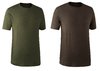 DEERHUNTER - T-Shirt 2-er Pack, Grün und Braun